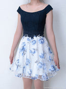 an|AOC-2637|ワンピース/ミニドレス/レース/ツーカラー/フレアスカート/ナイトドレス/キャバドレス/ドレス