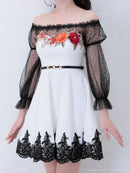 an|AOC-2778|ワンピース/ミニドレス/フリルスカート/レース/ナイトドレス/キャバドレス/ドレス