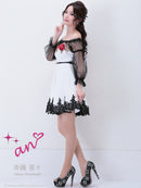 an|AOC-2778|ワンピース/ミニドレス/フリルスカート/レース/ナイトドレス/キャバドレス/ドレス