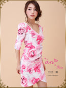 Andy|ATY-2139/花柄プリント/ナイトドレス/キャバドレス/ミニドレス/パーティドレス/ドレス