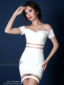 Andy|GMS-V257/キャバドレス/ナイトドレス/ワンピース/ドレス/タイトドレス/ワンカラー/オフショル/リボン/KT