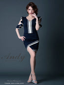 Andy/GMS-V373/セットアップ/ミニドレス/スリット/バイカラー/ツーカラー/タイトワンピース/KT