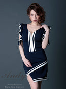 Andy/GMS-V373/セットアップ/ミニドレス/スリット/バイカラー/ツーカラー/タイトワンピース/KT